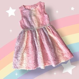 Us Angels Pink and White Dress with Floral Accents Girls Size 5